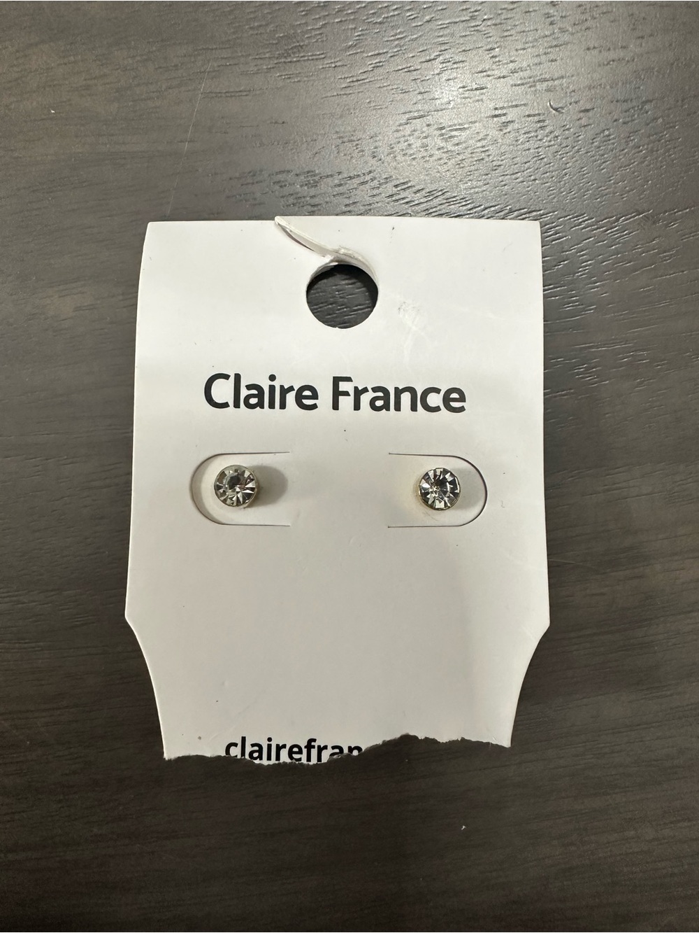 Claire France Clear Crystal Stud Earrings